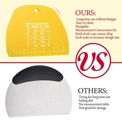 Teenitor 2 Pieces Dough Scraper, Dough Cutter Bench Scraper, Dough Scrapers Multipurpose Food Scrapers For Dough, Cake, Bread #TOP3