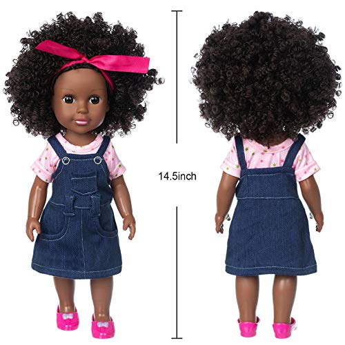 Muñeca Negra de Silicona Realista con Ropa 14.5 pulg miniatura 3