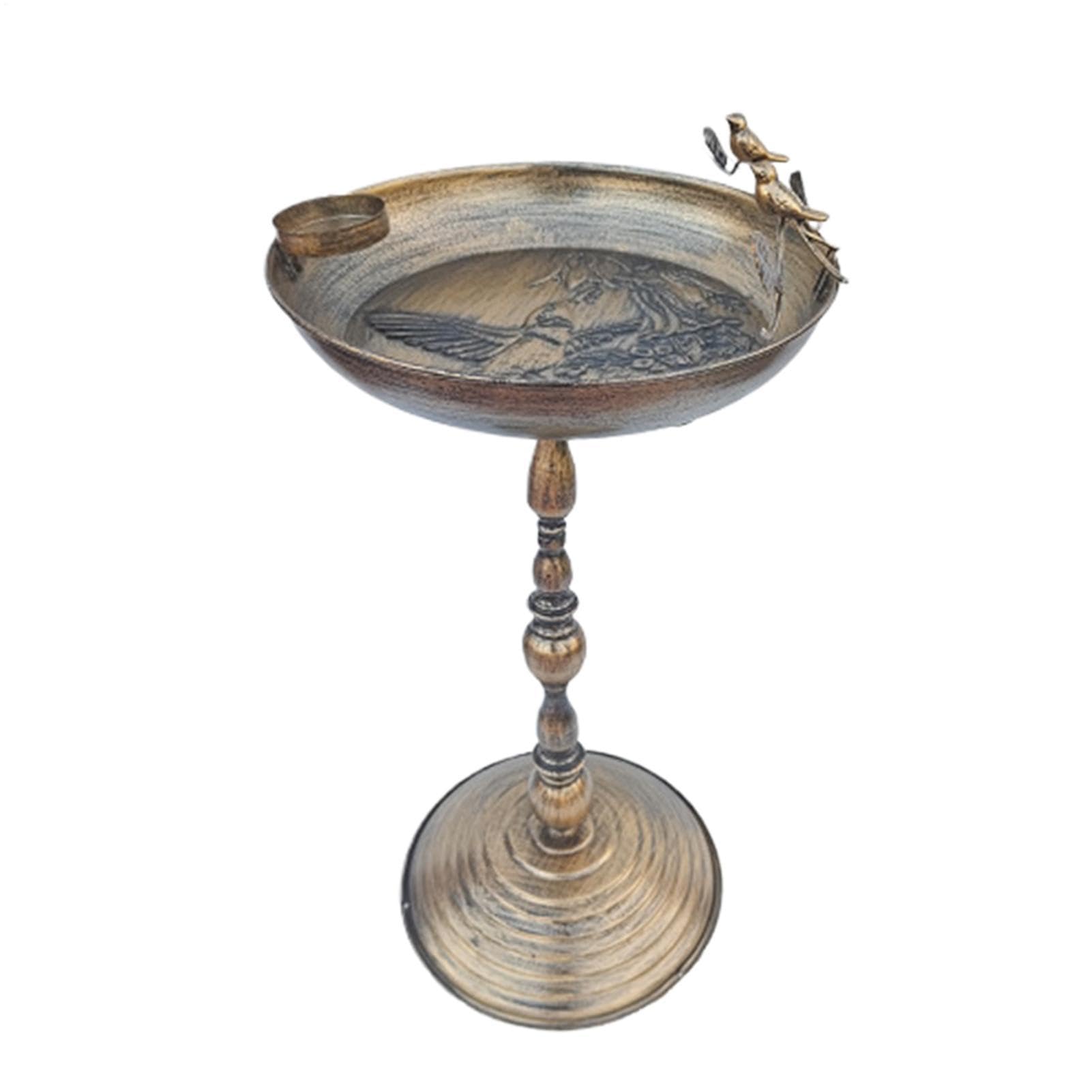 Bebederos para Aves De Exterior De Metal para Pájaros con Base | Fuente Hierro Artístico Con Diseño Antiguo Para Colibríes Loros Periquitos En Patio Y Jardín