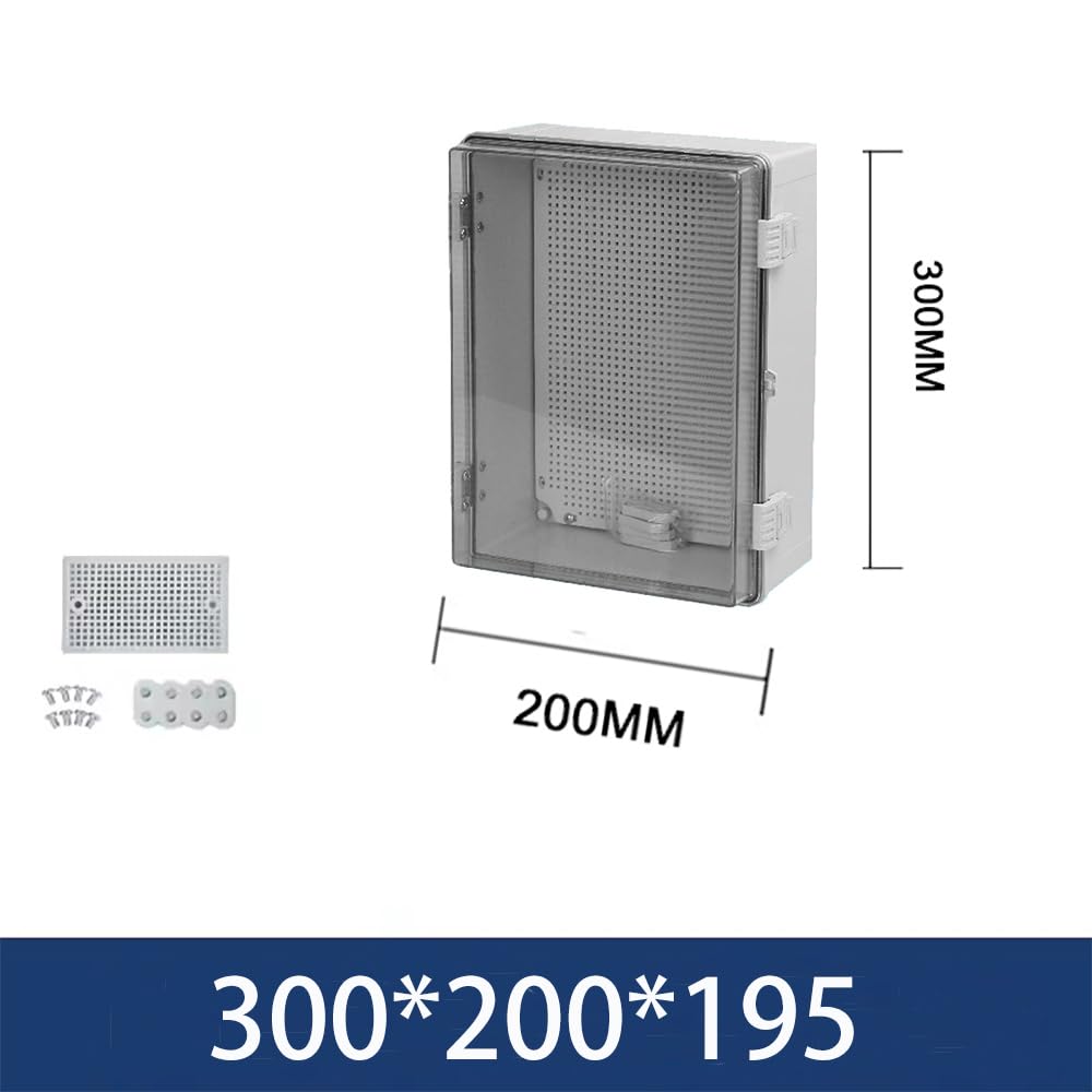NEWFUN Boitier Electrique Etanche, Boite de Derivation Electrique IP66, Armoire de Commande Extérieure Avec Accessoires de Montage Mural (300 * 200 * 195)