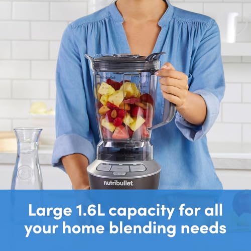 nutribullet Hot and Cold Blender - Full Size 1.6L Jug Blender - Includes Powerful 1000W Base, Pitcher Lip & Vented Lid Cap, Pusher & 1.6L Blender Pitcher - Blends Frozen Fruit, Ice, Nuts & Vegetables - Image 6