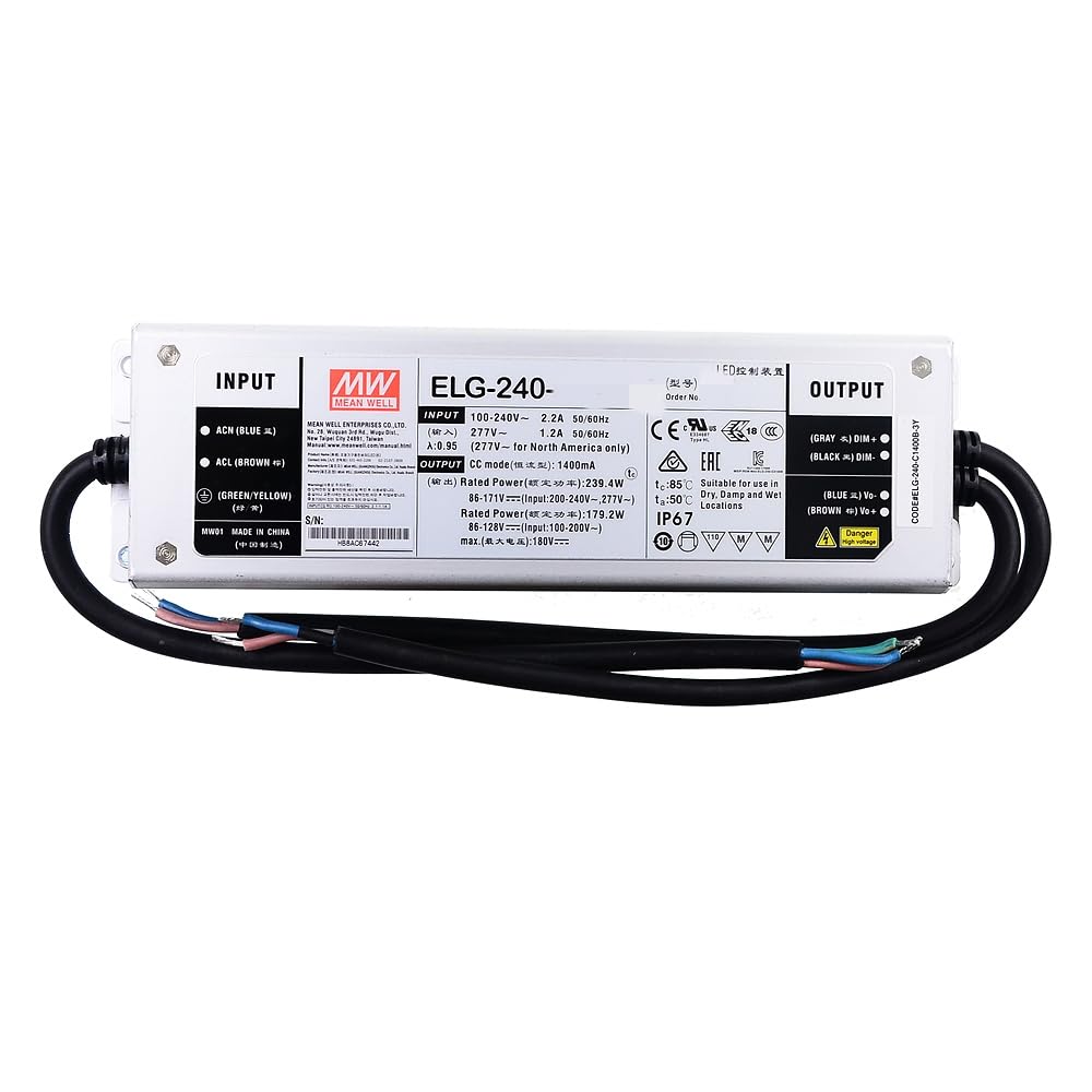 Mean Well ELG 240W 10A LED Driver ELG-240-24A-3Y