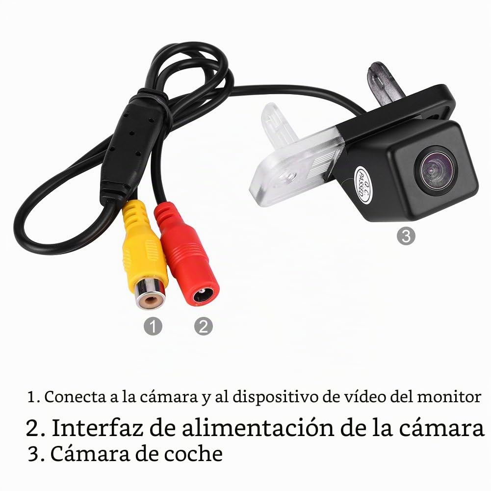 Qiilu 170 ° Cámara de estacionamiento invertida de Vista trasera Coche para C-Class E CLS W203 W211 W219