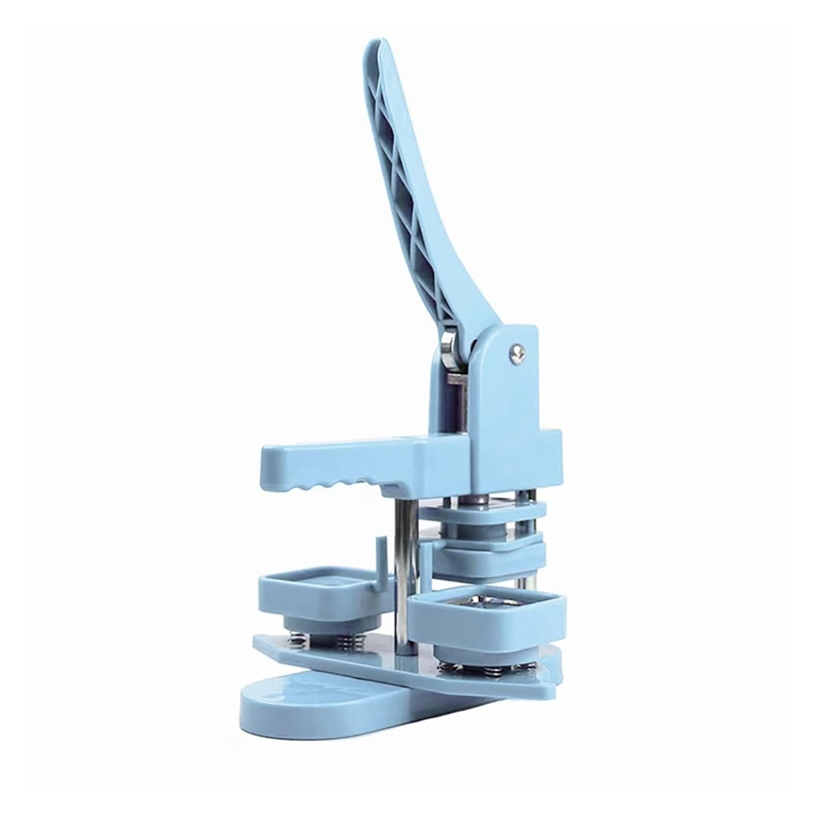 Button Maker Machine 100pcs Square Badge Button Maker 50x50mm Manual Press Machine for DIY Making Pins Metal Art Craft(Blu)