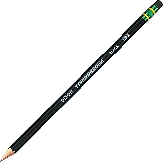 Ticonderoga Wood-Cased Pencils, Unsharpened, #2 HB Soft, Black, 12 Count