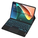 Xiaomi Pad 7 11.2インチ 対応 キーボード ケース Y.ORIENT フリップスタンドキーボードケース for Xiaomi Pad 7 11.2 インチ Bluetooth キーボード スマートトラックパッド 脱着式 ワイヤレス マグネット 分離式 ( pad 7,black+light+touchpad)