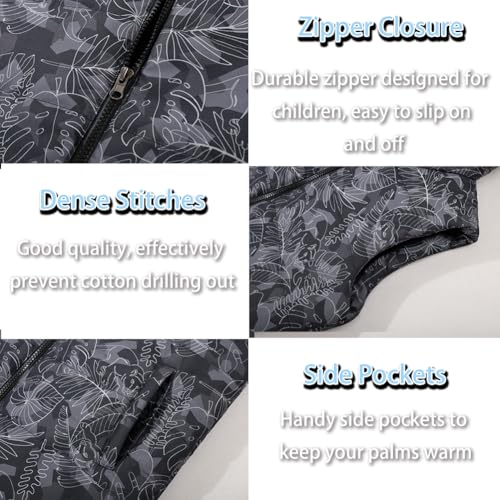 Image of SNOW DREAMS Boys Puffer Vest Hooded Quilted Outwear Sleeveless Jacket Lined Zipper Waistcoat