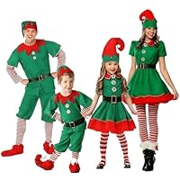 Generico Costume Da Elfo Di Natale Per Bambini Adulti Natale Set Famiglia Costumi Vestito Elfo Donna Regalo Natale Famiglia