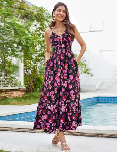Image of GRACE KARIN Womens Summer Floral Maxi Dresses 2026 Long Flowy Boho Dress Beach Vacation Sundresses Casual Clothes with Pocket