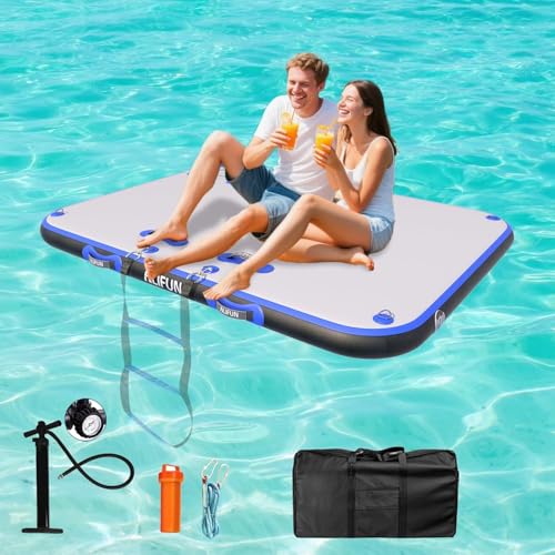ALIFUN 6ft/8ft Inflatable Floating Dock, 6 Inches...