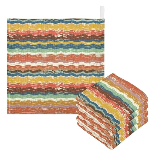 Kigai Colorful Stripes Baby Washcloths,3pcs Ultra Soft Absorbent Towel,Newborn Bath Face Towel, Natural Reusable Baby Wipes for Sensitive Skin, Baby Registry as Shower