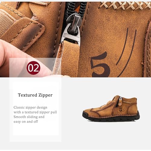 Matufit Shoes for Men, Matufit Boots for Men,Matufits Orthopedic Loafers,Leather Waterproof Side Zip Slip-On Flats3