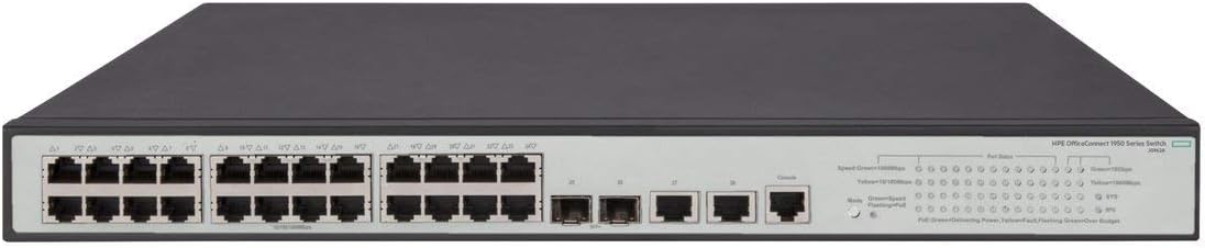 HPE OfficeConnect 1950 24-Port PoE Gig Smart Switch-24xGE PoE (370W)|2xSFP+|2x10GBASE-T (JG962A#ACC)