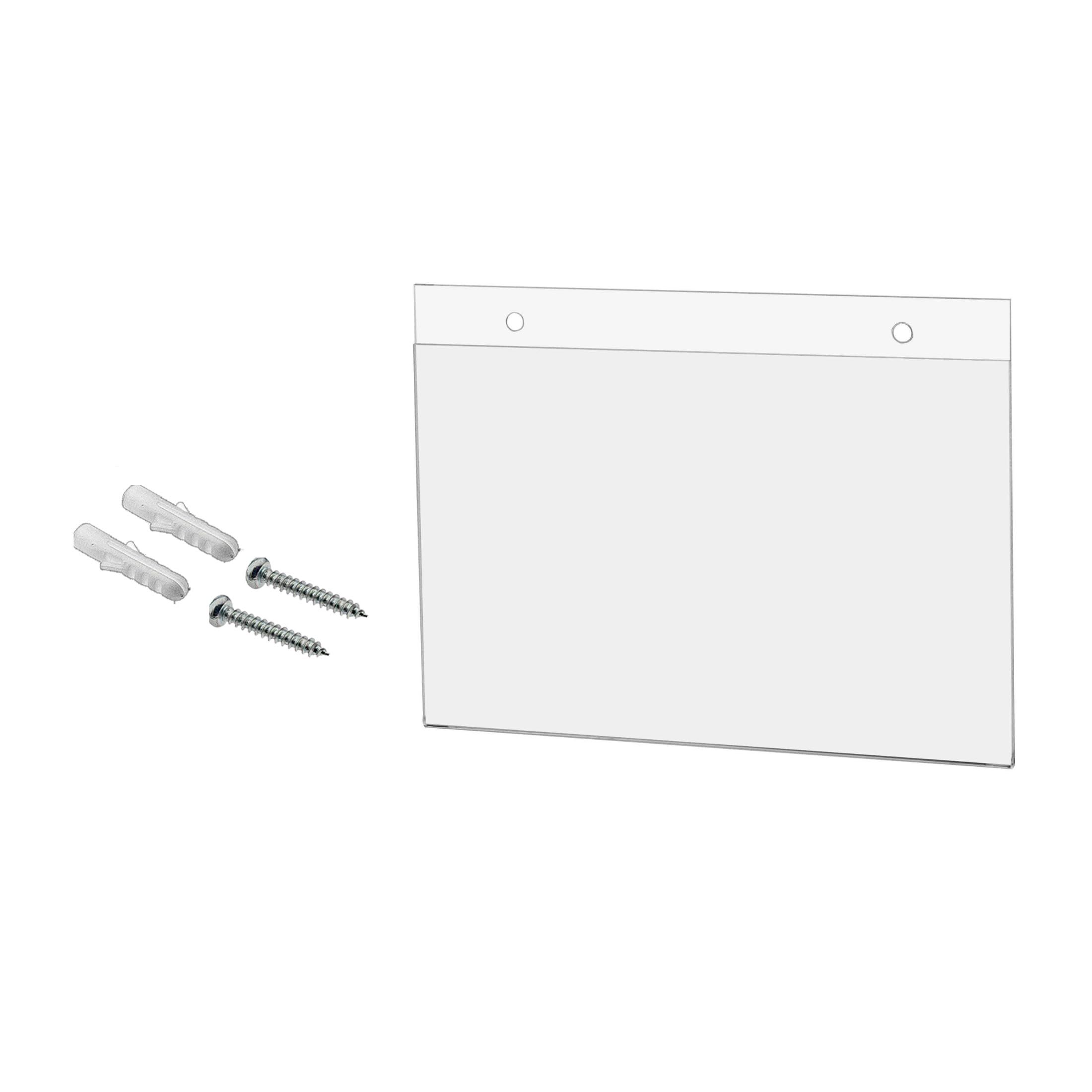 Marketing Holders 25 Pack Wall Sign Holder for 8.5" x 5.5" Price Lists Hours of Operation or Notices in Stores and Professional Offices Clear Acrylic