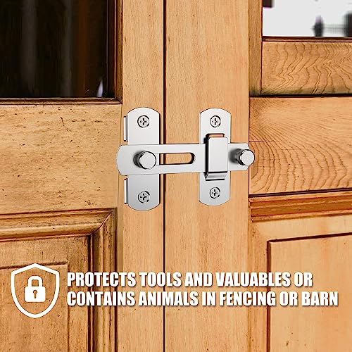 Image of DRUCILA 1Door Lock Hardware, Stainless Steel Gate Latches Bar Flip Latch Safety Door Bolt Lock, Sliding Door Barn Latch Lock Suitable for Garden, Bathroom, Outdoor, Garage, Window, Coop. (Door Lock)