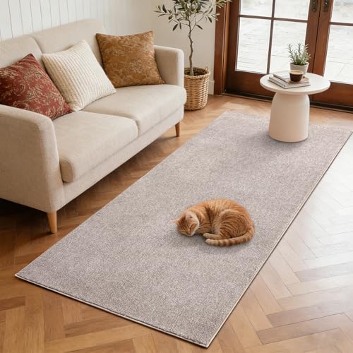 2’ x 8’ Oatmeal/White Runner Rug Non-Slip Washable for Hallway Kitchen Bedroom