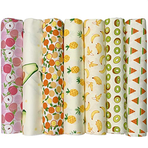 7枚 手芸用 カットクロス はぎれ 生地 パッチワーク DIY 花柄 56×46cm 綿 布セット（果物）（Amazon）