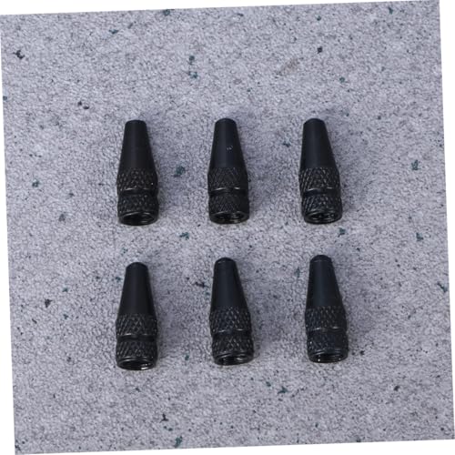 12 tapas negras para válvulas francesas de bicicleta de aleación de aluminio: protectores antiherrumbre y antipolvo para neumáticos, fácil instalación miniatura 5