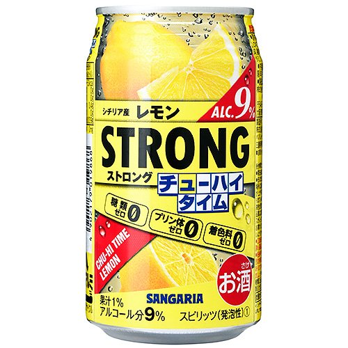 Amazon Co Jp サンガリア ストロングチューハイタイムゼロレモン チューハイ 340mlx24本 食品 飲料 お酒