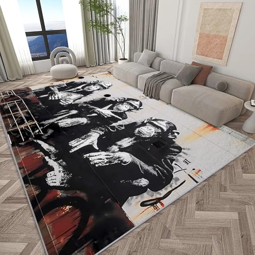 Tapis lavable en machine antidérapant et résistant pour salon - 2