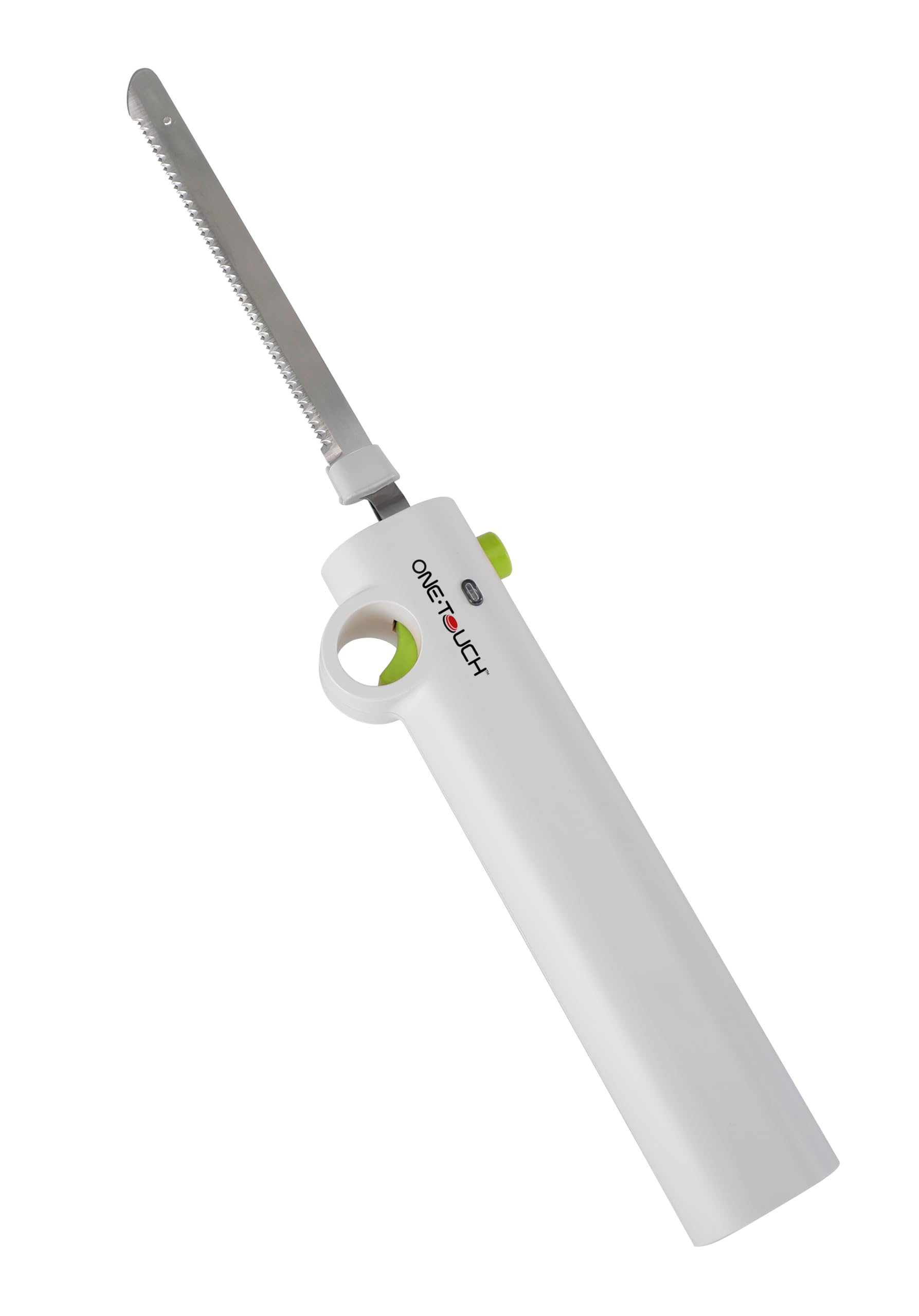 Cadeau Fête des Pères - Couteau Électrique Sans fil ONE TOUCH KC157 – Découpe Sans Effort Rôtis, Volaille, Pain – Rapide, Précis – Maniement Facile et Sécurisé – Idéal si problème de préhension