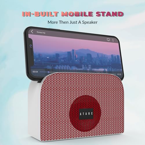 Image of AT-611 Ultimate | 05W Bluetooth Speaker | Hi-fi Stereo Sound Surround | Upto 08 Hours Playback with RGB Lights | Best for Mobile, Laptop /PC, Ipad, Media Players (Red)