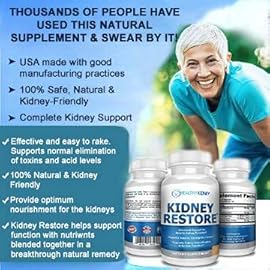Kidney Cleanse Detox & Repair - Formulated by Kidney Health Expert Living w/Transplant - US Made Kidneys Support Supplement, Detox & Flush - Renal Vitamins 120 Capsules