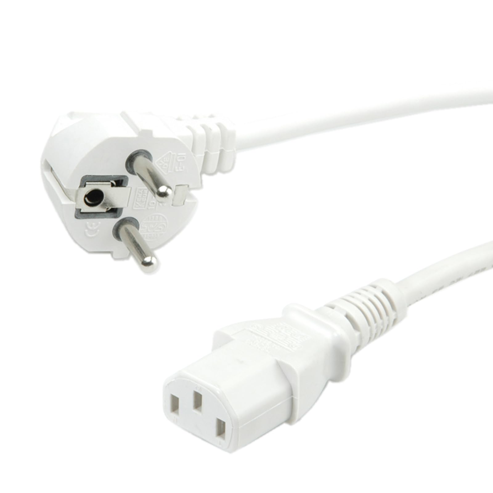 Cable de Red, Grado IEC-Buchse, Blanco, 0,8 m