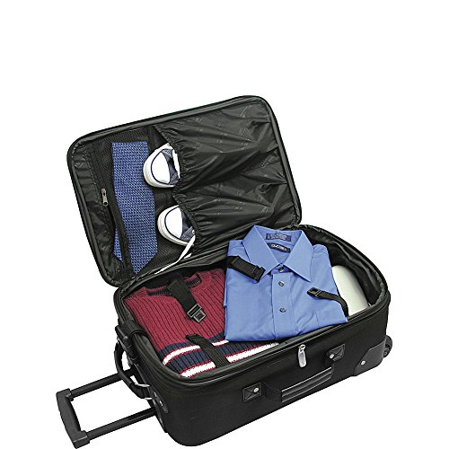 Traveler's Choice Unisex-Adult Amsterdam Softside 2-Tone Fabric Expandable Rolling Upright, Travel Suitcase Luggage With Wheels, Gray, Carry-On 21-Inch #TOP1