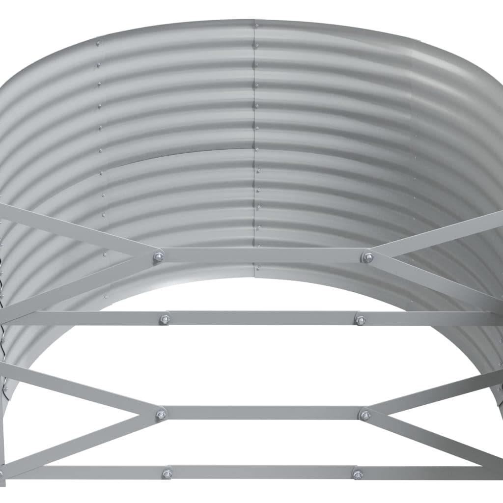Jardinera de acero con recubrimiento de polvo, 507 x 100 x 68 cm, color gris, jardinera, para exteriores, balcón, terraza, resistente a las heladas, con almacenamiento de agua y protección