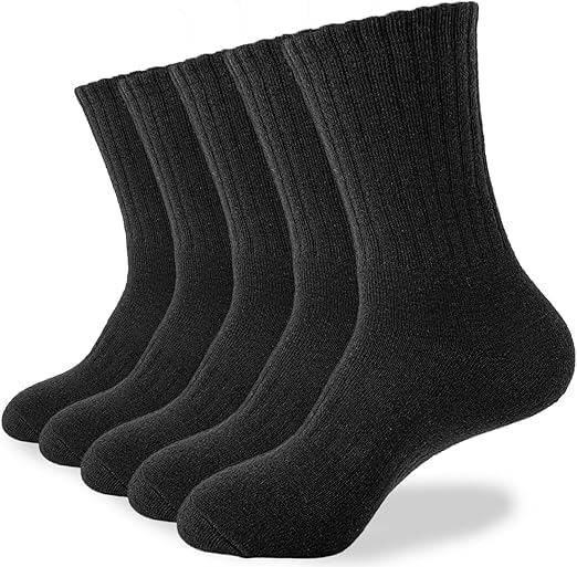 Thermal Socks for Men 5 Pairs Warm Hiking Socks Winter Thick Cozy Cushion Boot Socks for Cold Weather