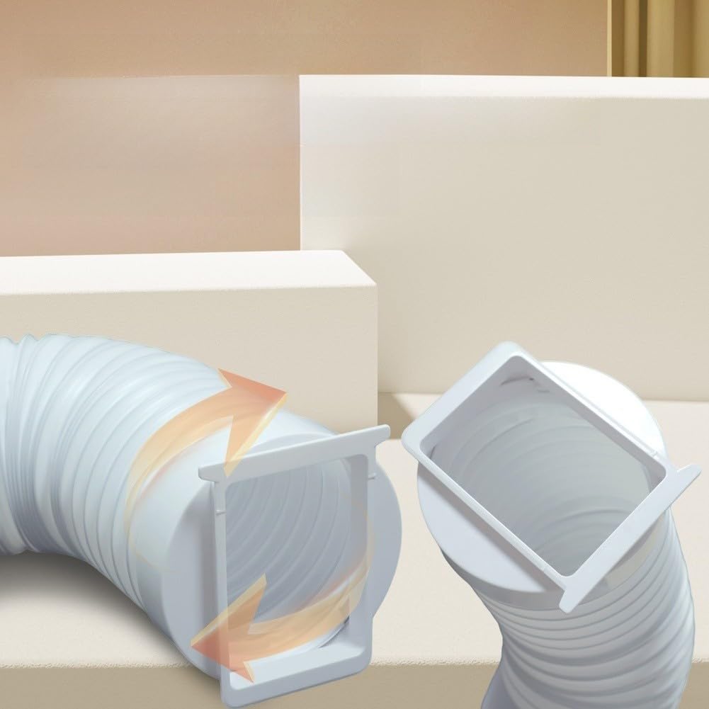 Manguera de aire acondicionado portátil con conector, kit adaptador de conducto flexible de 150 cm, ABS resistente al calor y construcción de alambre de acero para refrigeración del hogar y la oficina