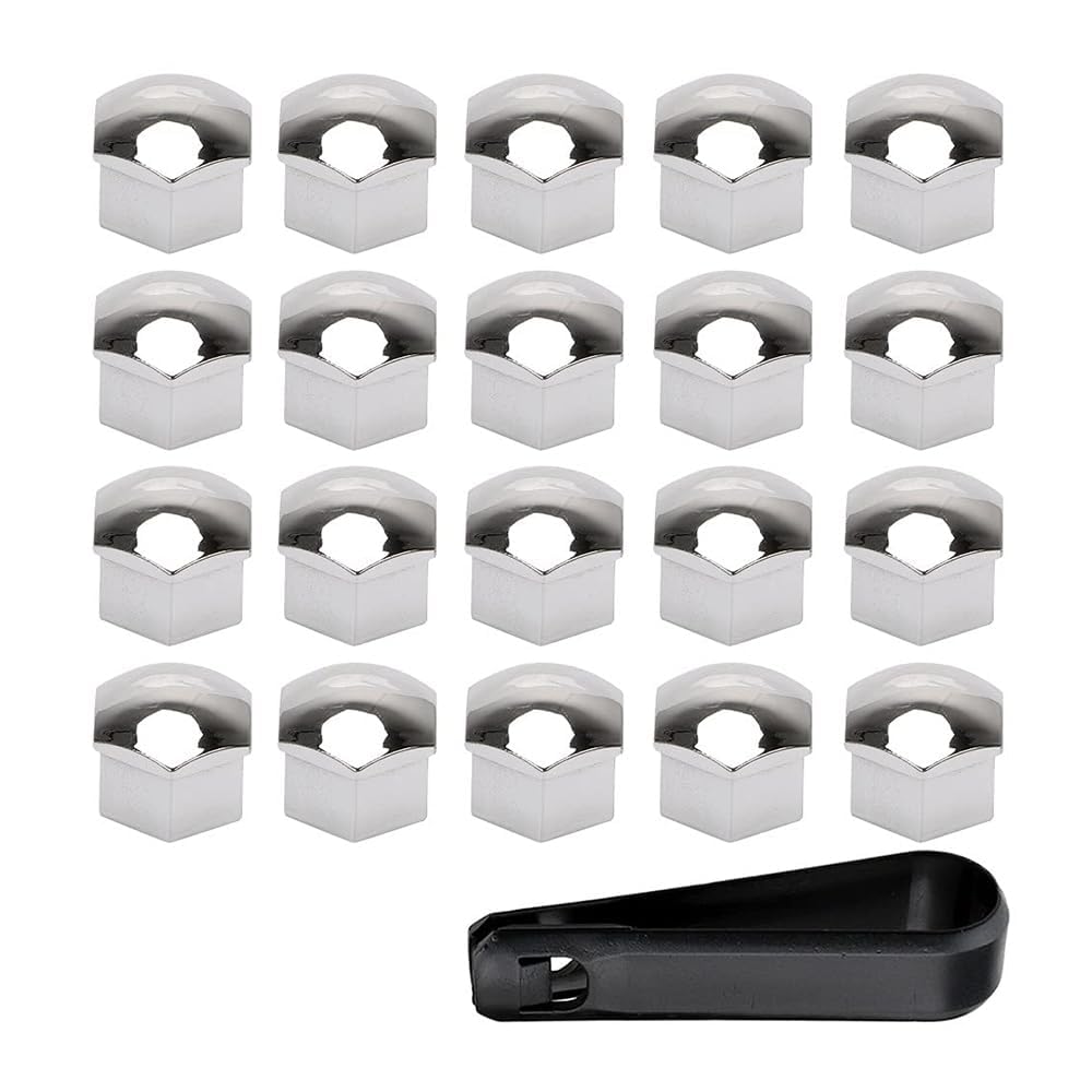 Rfdtewax Bwhite 20Pcs Car Wheel Lug Nut Covers For Fiat Ducato 2015-2025, Hexagonal Tire Nut Bolt Caps Covers, With Removal Tool Set,21Mm- B White