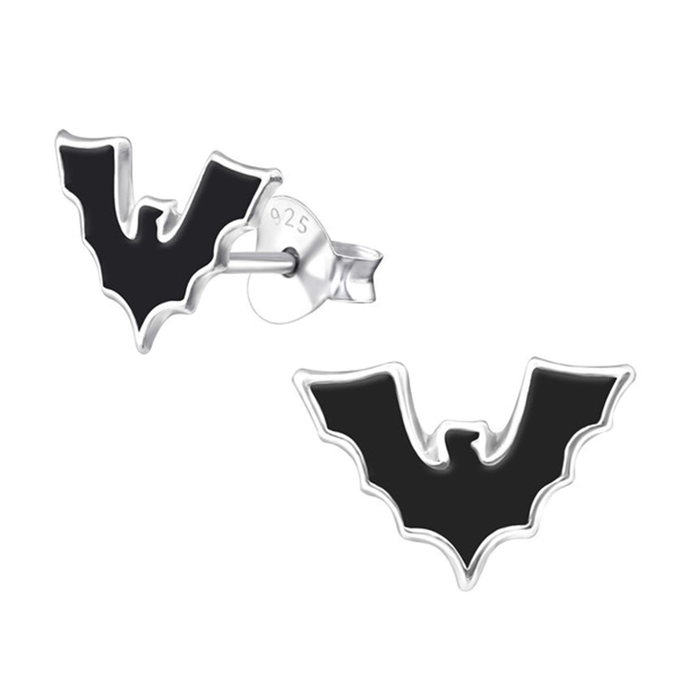 Boucles D'oreilles Argentées En Forme De Chauve-souris - 19 X 17 Mm - Fantaisie