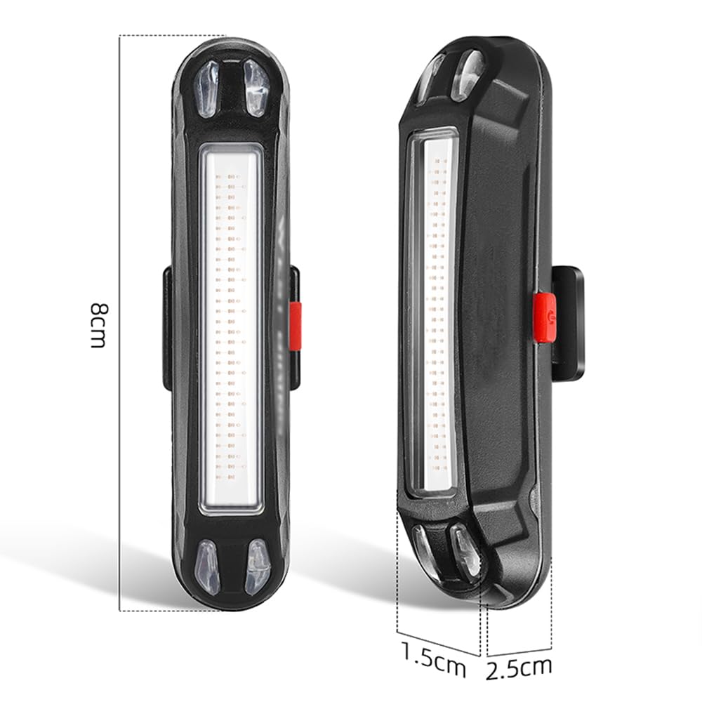 Feu arrière de vélo coloré, Barre Lumineuse LED Rechargeable pour vélo, Haute visibilité, Clignotant USB, Accessoires de vélo, lumière Rouge