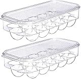 blitzlabs Refrigerator Egg Holder Stackable Egg Storage Box Coverd Egg Tray Egg Organizer Container