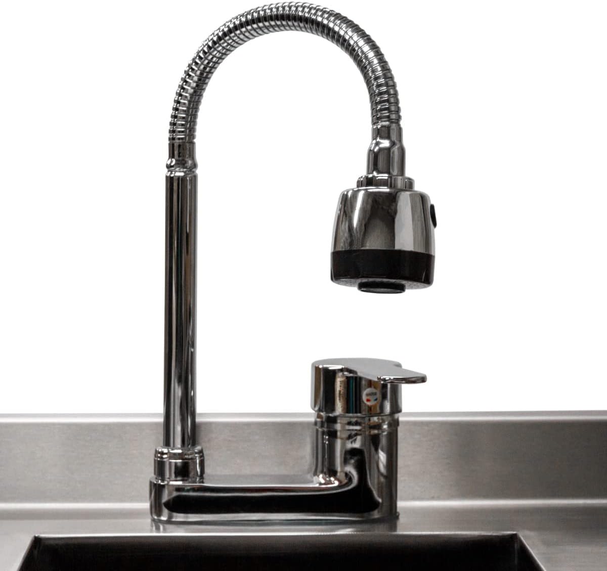 Cocktail Bar Station Stainless Steel 90L Insulated Ice Well Removable Dividers Floor Standing Workstation Large Sink 360 Swivel Mixer Tap Speed Rail Bin Void FREE Boston Cocktail Shaker