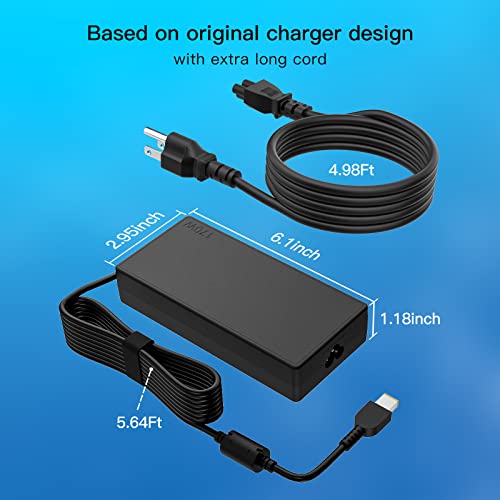 Image of 170W 20V 8.5A Laptop Charger Replacement for Lenovo Thinkpad P50 P51 P52 P53 P70 P71 P73 W540 W541 T540P P15 P17 P15V P15G T15G T15P P1 Power Adapter Supply Cord