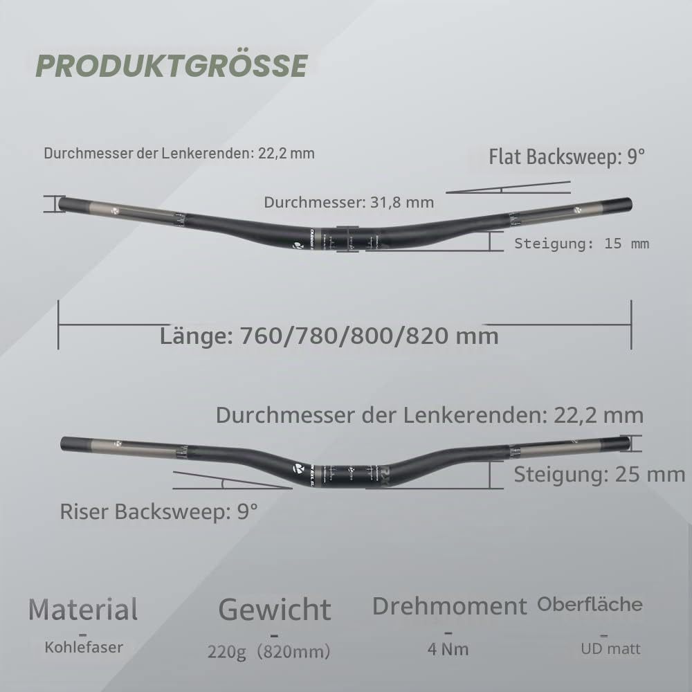 RXL SL riser lenker carbon downhill lenker carbon fahrradlenker 780mm