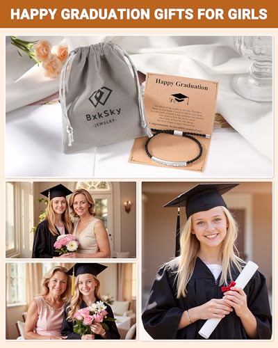 Image of Graduation Gifts for Her, 5th 8th Grade High School College Graduation Gifts Class of 2025 Graduate Bracelet She Believed She Could So She Did