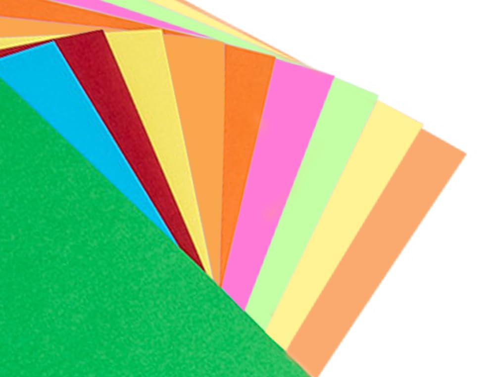 Blocco lavori manuali leiderpapel cartoncino 240x315mm 10 fogli 5 colori neon + 5 colori intensi