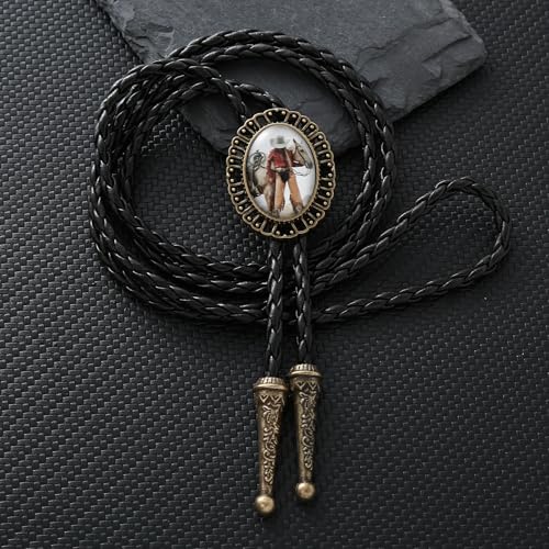 Image of Jeilwiy Bolo Tie for Men Western Cowboy Gothic Bolo Tie Necklace Halloween