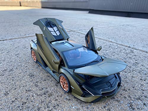 Image of Exclusive 1:32 Lamborgini MILETRY Toy Car Metal Pull Back Diecast Car with Openable Door and Sound Light, Gifts Toys for Kids【Colors as Per Stock 】