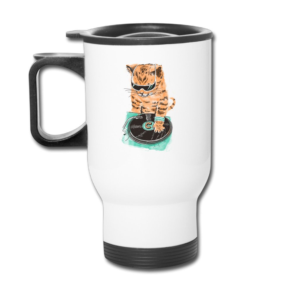 Personality Scratch Master DJ Cool Cat Coffee Thermos-Travel Mugs.