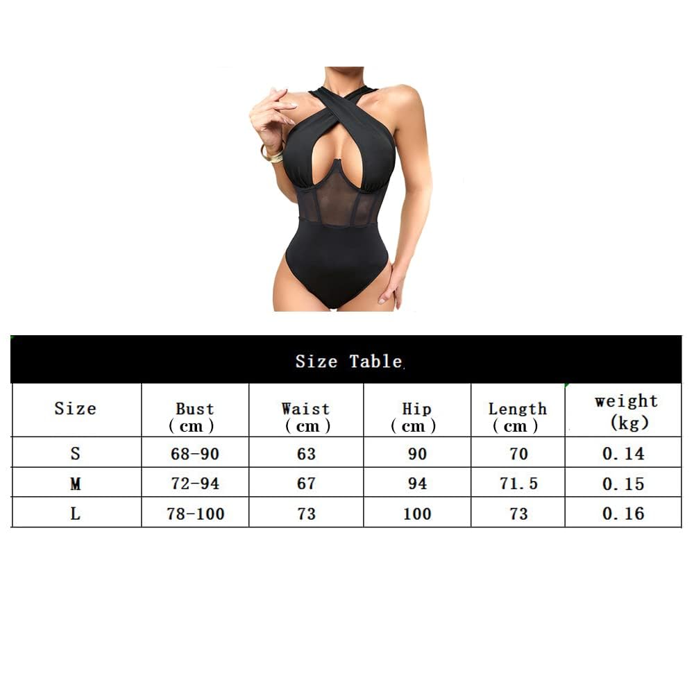 TOFBS Body Donna senza Maniche Incrociate Bodysuit Elegante Contenitivo Modellante Outfit Estivi Bodysuit Top moda Abbigliamento Femminile Vestiti Casual