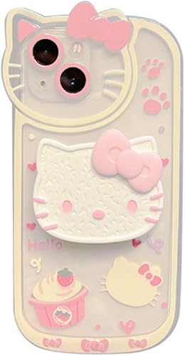 PROTISCOOP Funda para iPhone 11 Kawaii rosa con dibujos animados, con soporte de silicona suave a prueba de golpes, funda para teléfono para niñas y