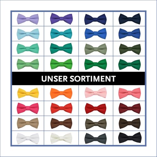 DonDon Fliege Herren Kinder Jungen oder Babys Beige matt, vorgebunden und längenverstellbar aus Baumwolle Gabardine - festliches Accessoire für Hochzeit, Kommunion und Feier