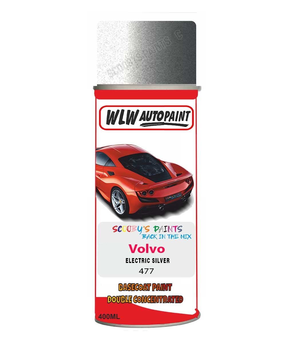 Basecoat Aerosol Spray Paint For Volvo V40 Electric Silver 2005-2019 Code 477