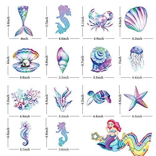 Image of 30 Pcs Mermaid Hanging Swirl - Mermaid Party Decorations, Mermaids Parties Supplies for Girls, Ocean Ceiling Streamers for Mermaids Party Favors, Baby Shower and Theme Birthday Parties Decoration
