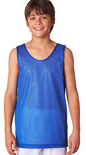 Débardeur réversible A4 maillot de sport sans manches bleu blanc XL